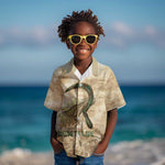 Neper and Nepit Kid Hawaiian Shirt Ancient Harvest and Fertility Design with Sickle and Grain