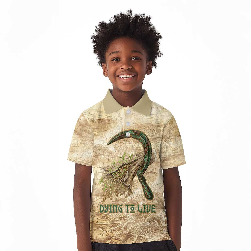 Neper and Nepit Kid Polo Shirt Ancient Harvest and Fertility Design with Sickle and Grain