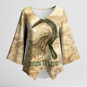 Neper and Nepit Kimono Sleeve Blouse Ancient Harvest and Fertility Design with Sickle and Grain