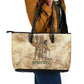 Neper and Nepit Leather Tote Bag Ancient Harvest and Fertility Design with Sickle and Grain
