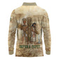 Neper and Nepit Long Sleeve Polo Shirt Ancient Harvest and Fertility Design with Sickle and Grain