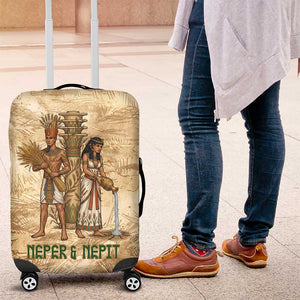 Neper and Nepit Luggage Cover Ancient Harvest and Fertility Design with Sickle and Grain