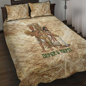 Neper and Nepit Quilt Bed Set Ancient Harvest and Fertility Design with Sickle and Grain
