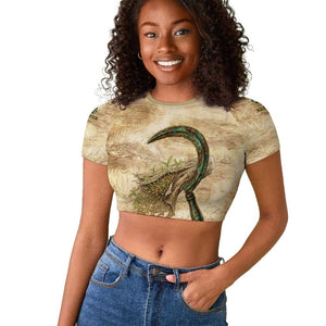 Neper and Nepit Raglan Cropped T shirt Ancient Harvest and Fertility Design with Sickle and Grain