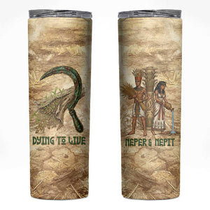 Neper and Nepit Skinny Tumbler Ancient Harvest and Fertility Design with Sickle and Grain