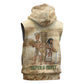 Neper and Nepit Sleeveless Hoodie Ancient Harvest and Fertility Design with Sickle and Grain