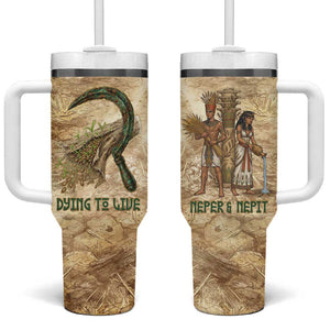 Neper and Nepit Tumbler With Handle Ancient Harvest and Fertility Design with Sickle and Grain