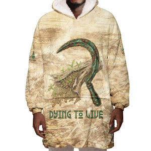 Neper and Nepit Wearable Blanket Hoodie Ancient Harvest and Fertility Design with Sickle and Grain