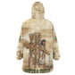 Neper and Nepit Wearable Blanket Hoodie Ancient Harvest and Fertility Design with Sickle and Grain