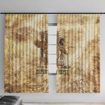 Neper and Nepit Window Curtain Ancient Harvest and Fertility Design with Sickle and Grain
