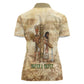 Neper and Nepit Women Polo Shirt Ancient Harvest and Fertility Design with Sickle and Grain