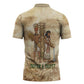 Neper and Nepit Zipper Polo Shirt Ancient Harvest and Fertility Design with Sickle and Grain