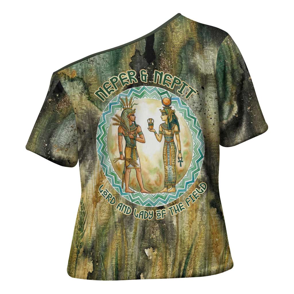 Neper and Nepit Cross Shoulder Shirt Ancient Egyptian Seed Awakening and Fertility