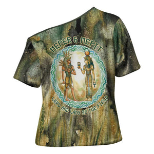 Neper and Nepit Cross Shoulder Shirt Ancient Egyptian Seed Awakening and Fertility