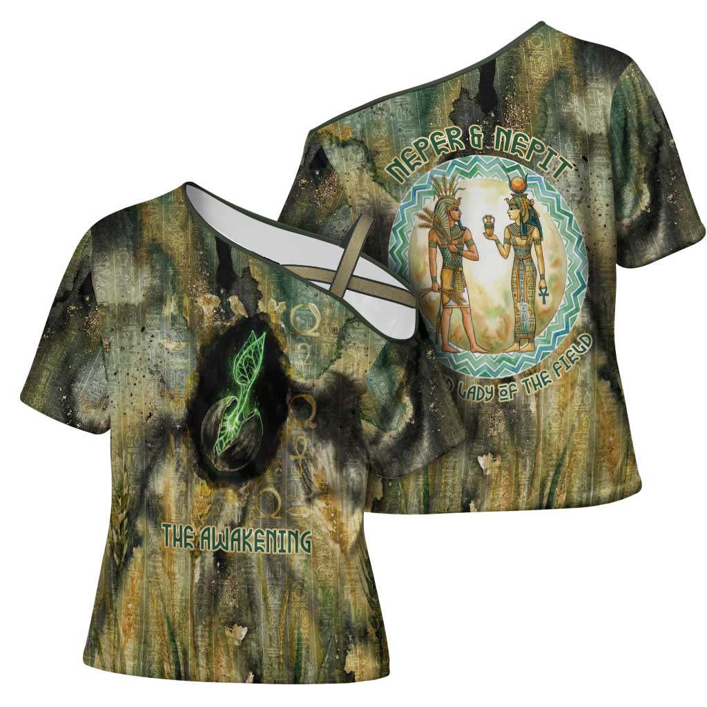 Neper and Nepit Cross Shoulder Shirt Ancient Egyptian Seed Awakening and Fertility