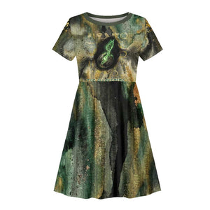 Neper and Nepit Kid Short Sleeve Dress Ancient Egyptian Seed Awakening and Fertility