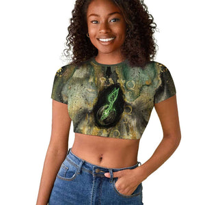 Neper and Nepit Raglan Cropped T shirt Ancient Egyptian Seed Awakening and Fertility