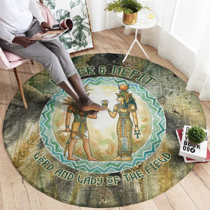 Neper and Nepit Round Carpet Ancient Egyptian Seed Awakening and Fertility