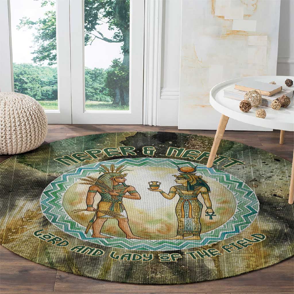 Neper and Nepit Round Carpet Ancient Egyptian Seed Awakening and Fertility