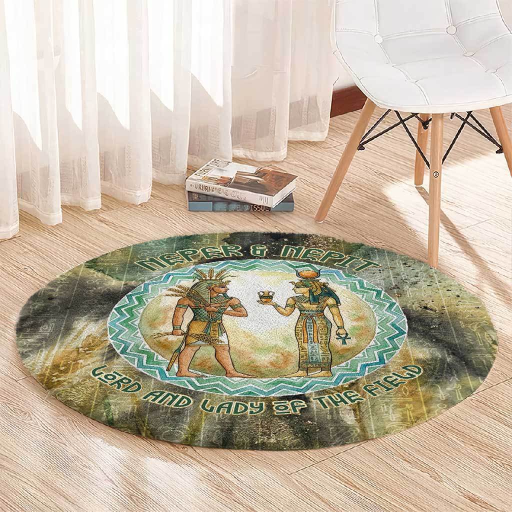 Neper and Nepit Round Carpet Ancient Egyptian Seed Awakening and Fertility