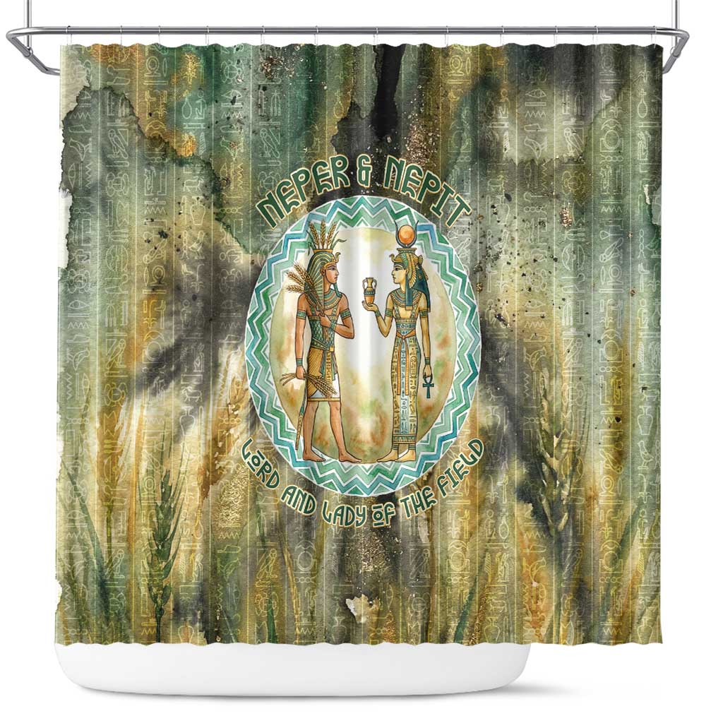 Neper and Nepit Shower Curtain Ancient Egyptian Seed Awakening and Fertility