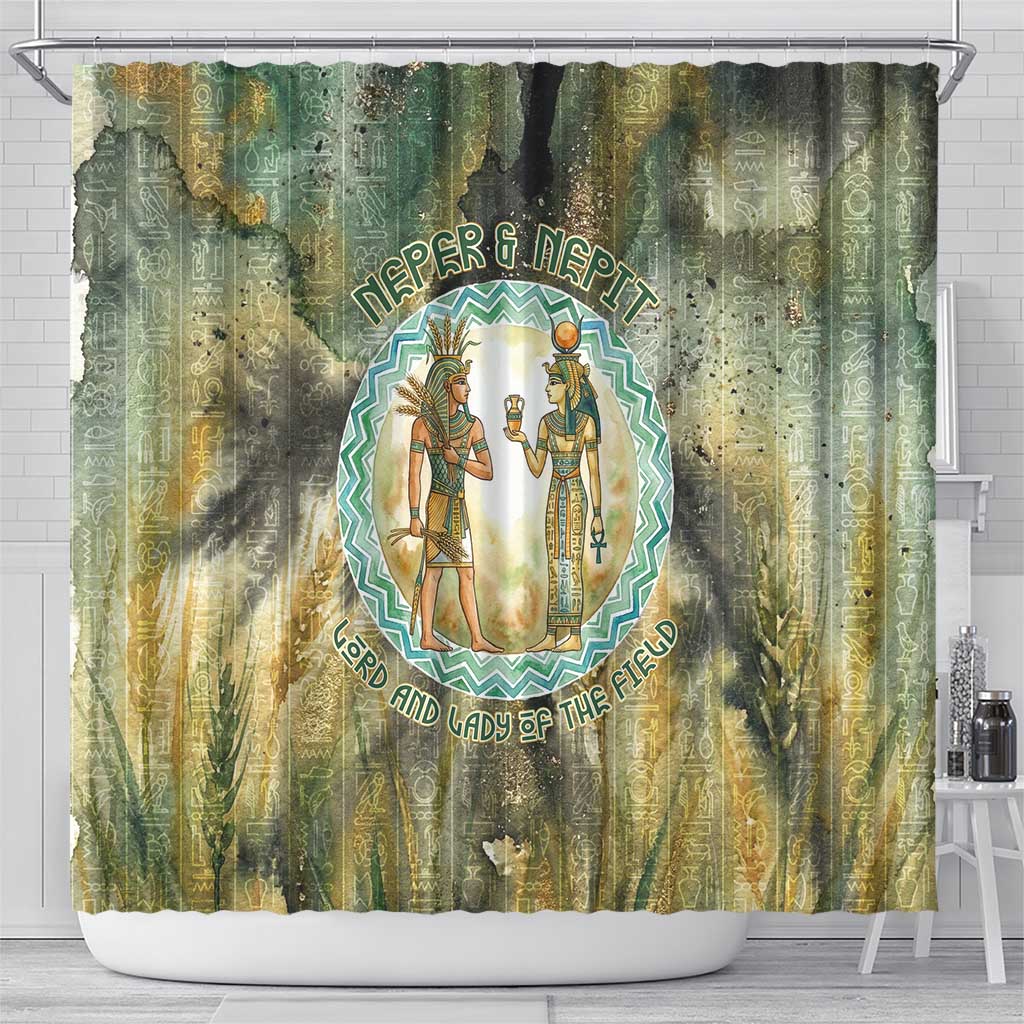 Neper and Nepit Shower Curtain Ancient Egyptian Seed Awakening and Fertility