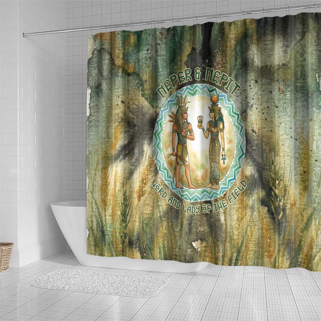 Neper and Nepit Shower Curtain Ancient Egyptian Seed Awakening and Fertility