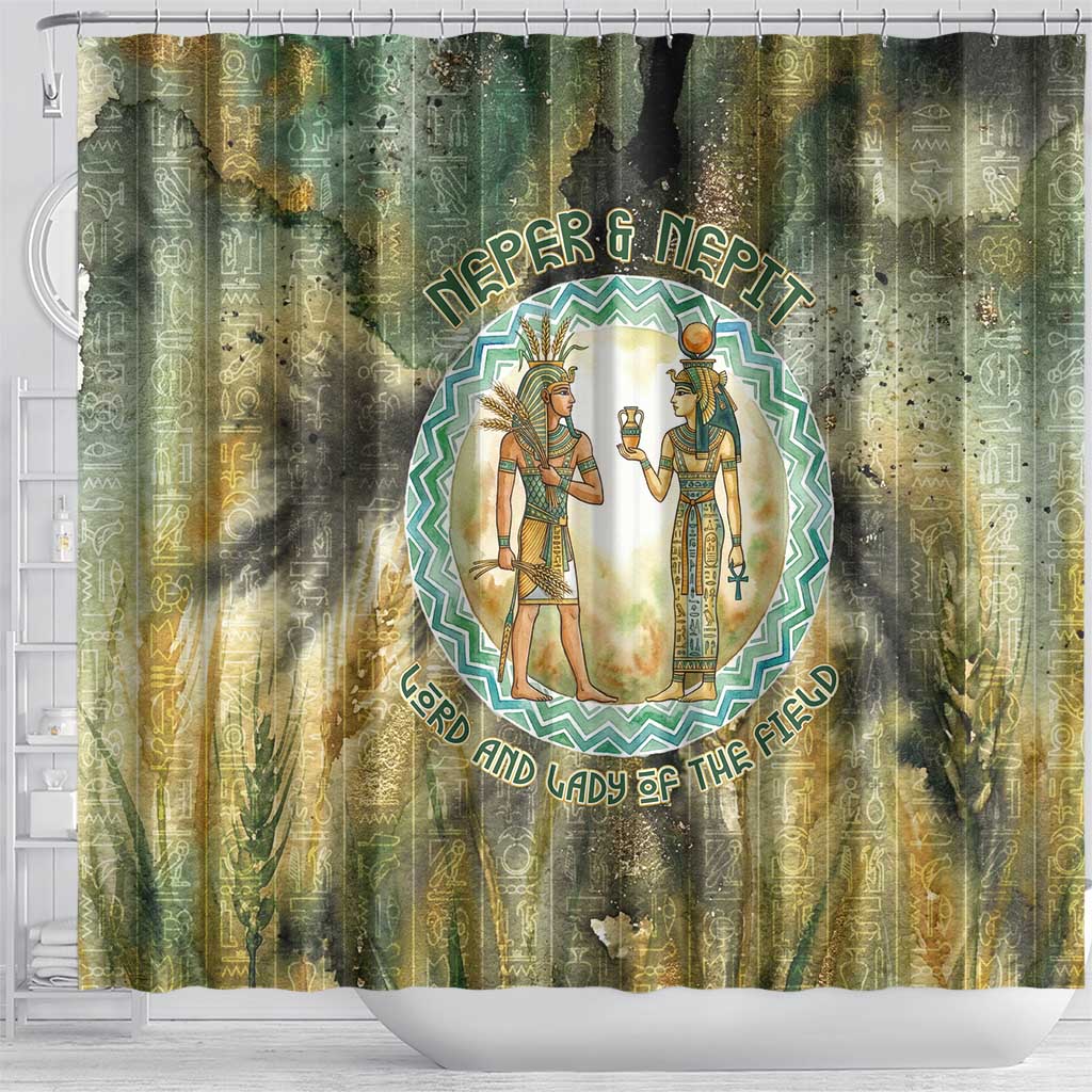 Neper and Nepit Shower Curtain Ancient Egyptian Seed Awakening and Fertility