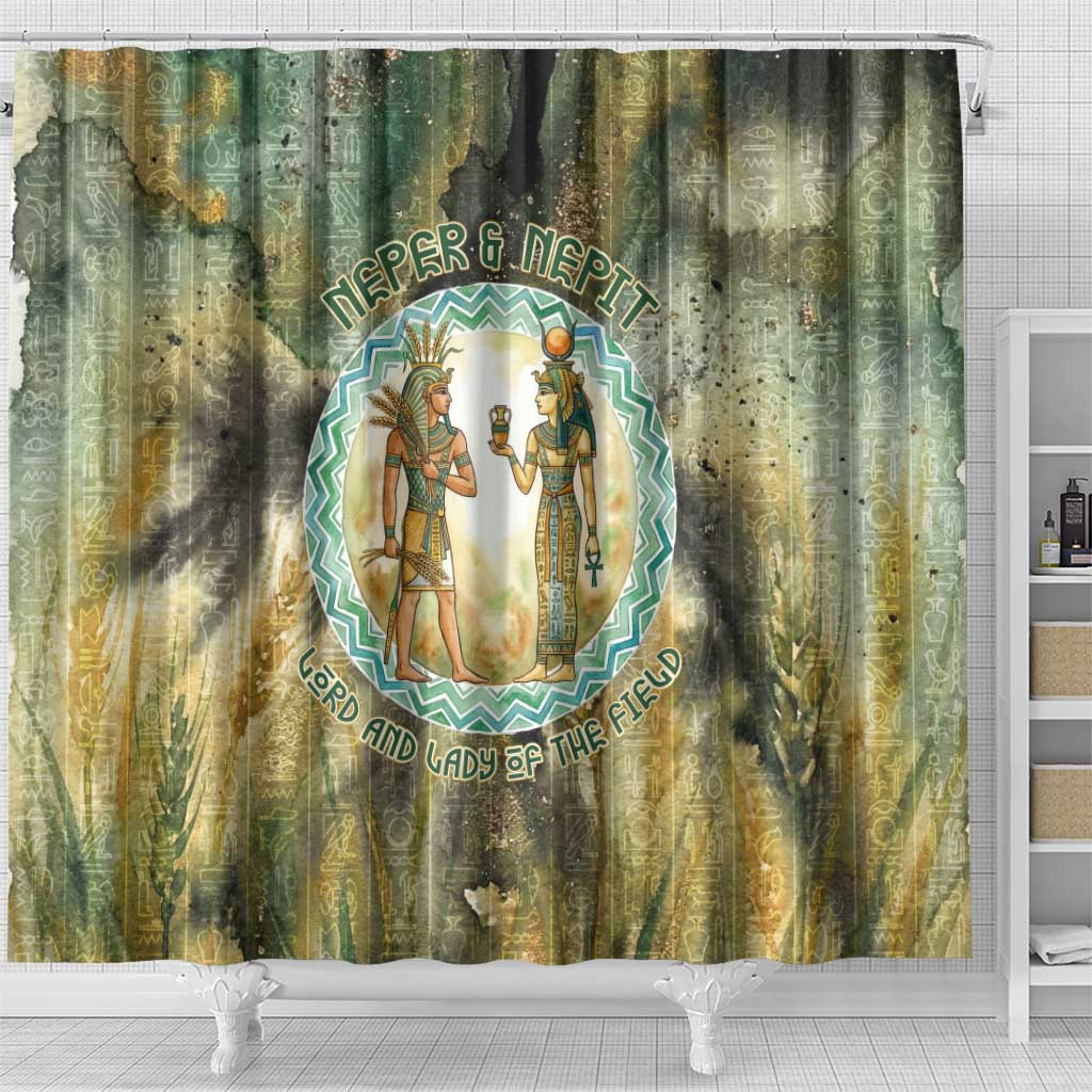 Neper and Nepit Shower Curtain Ancient Egyptian Seed Awakening and Fertility