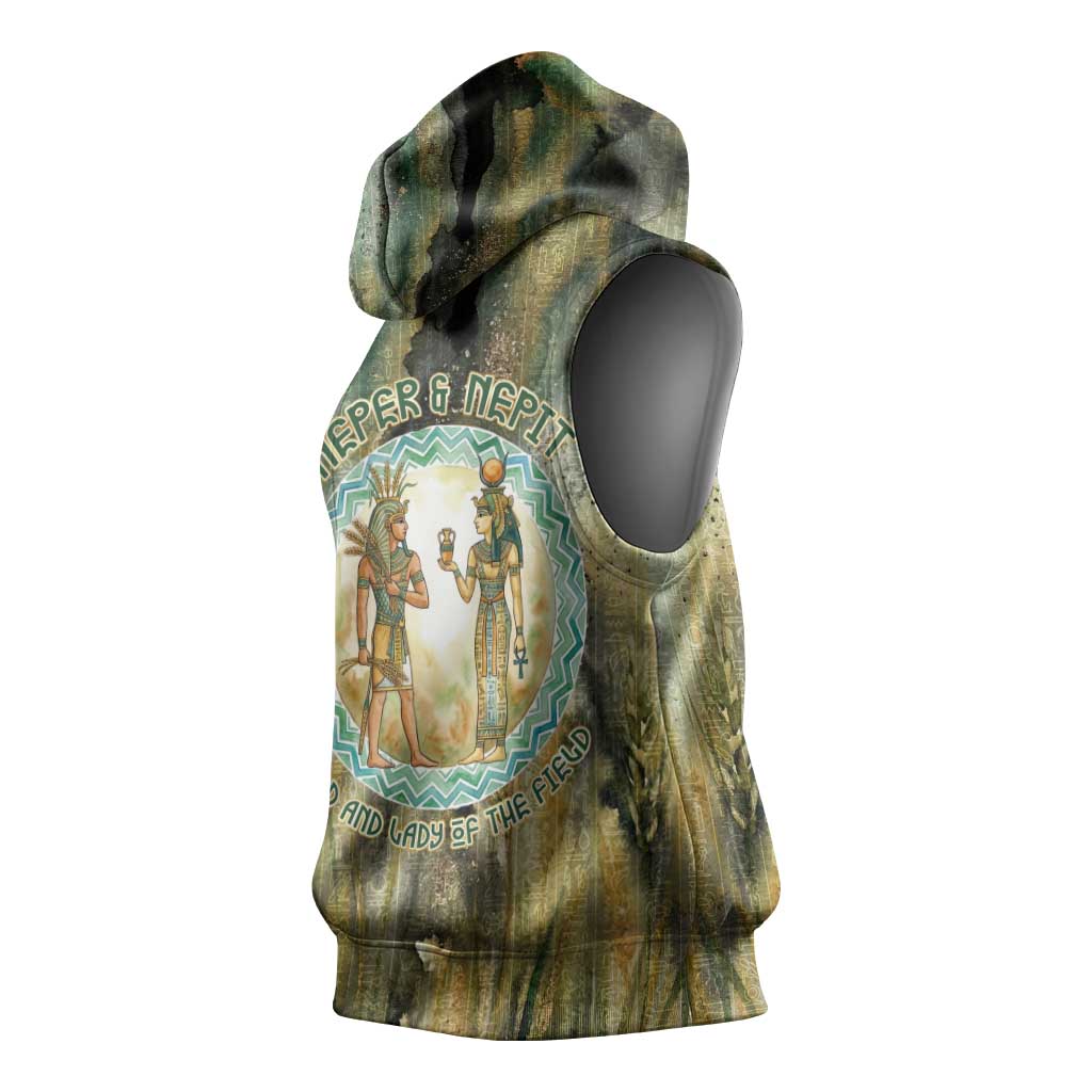 Neper and Nepit Sleeveless Hoodie Ancient Egyptian Seed Awakening and Fertility