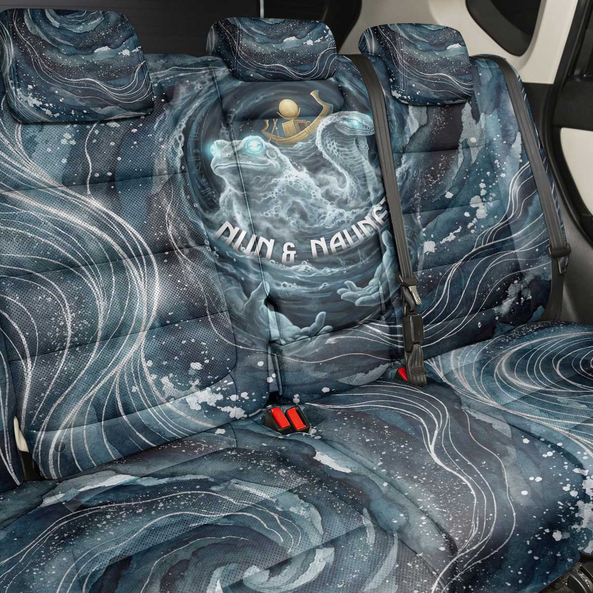 Egypt Nun and Naunet Back Car Seat Cover Primordial Water Gods Cosmic Ocean Infinite Waves