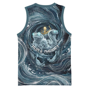 Egypt Nun and Naunet Basketball Jersey Primordial Water Gods Cosmic Ocean Infinite Waves