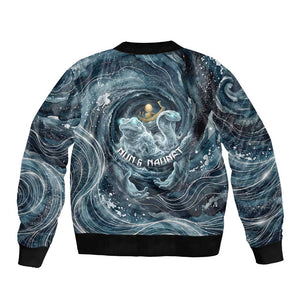 Egypt Nun and Naunet Bomber Jacket Primordial Water Gods Cosmic Ocean Infinite Waves