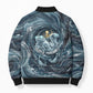 Egypt Nun and Naunet Bomber Puffer Jacket Primordial Water Gods Cosmic Ocean Infinite Waves
