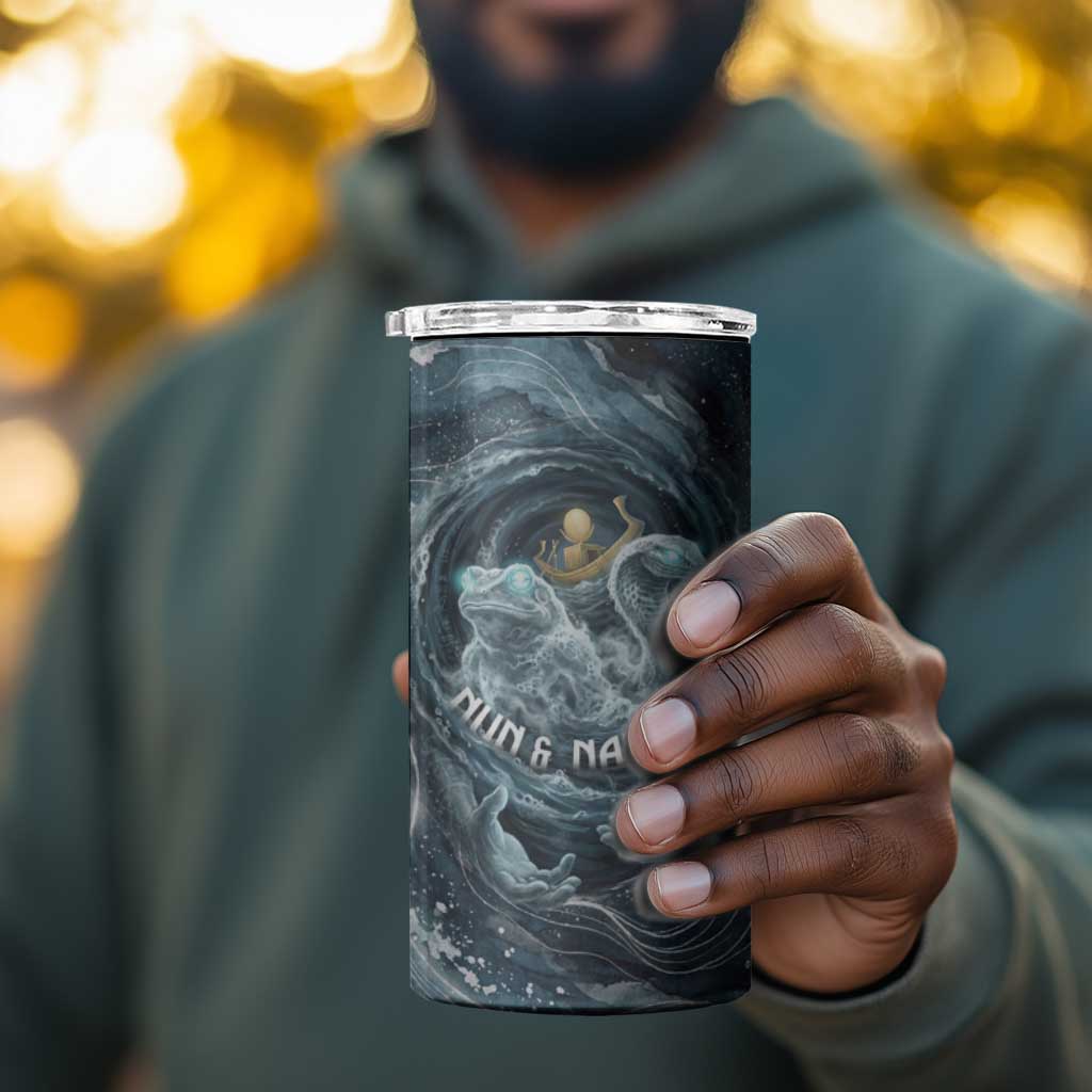 Egypt Nun and Naunet 4 in 1 Can Cooler Tumbler Primordial Water Gods Cosmic Ocean Infinite Waves