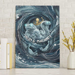 Egypt Nun and Naunet Canvas Wall Art Primordial Water Gods Cosmic Ocean Infinite Waves