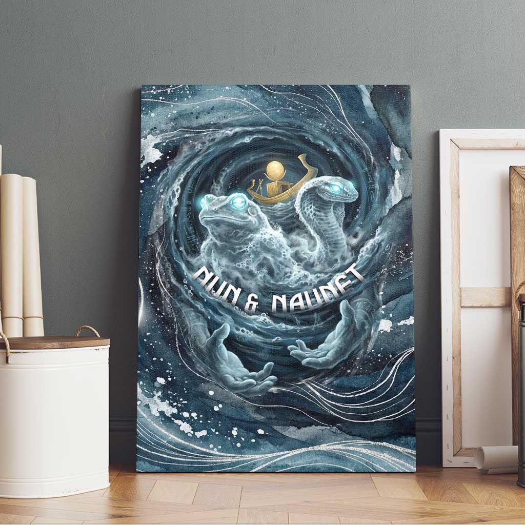 Egypt Nun and Naunet Canvas Wall Art Primordial Water Gods Cosmic Ocean Infinite Waves