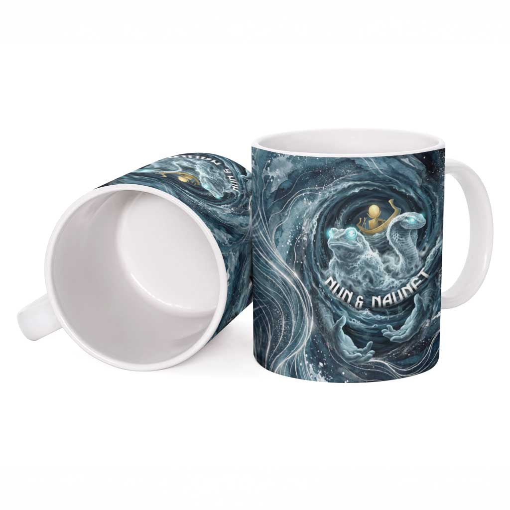Egypt Nun and Naunet Ceramic Mug Primordial Water Gods Cosmic Ocean Infinite Waves