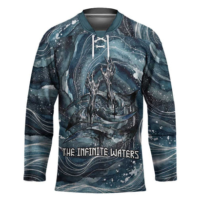 Egypt Nun and Naunet Hockey Jersey Primordial Water Gods Cosmic Ocean Infinite Waves