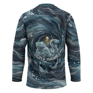 Egypt Nun and Naunet Hockey Jersey Primordial Water Gods Cosmic Ocean Infinite Waves