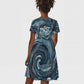 Egypt Nun and Naunet Kid Short Sleeve Dress Primordial Water Gods Cosmic Ocean Infinite Waves
