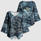Egypt Nun and Naunet Kimono Sleeve Blouse Primordial Water Gods Cosmic Ocean Infinite Waves