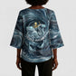 Egypt Nun and Naunet Kimono Sleeve Blouse Primordial Water Gods Cosmic Ocean Infinite Waves