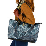 Egypt Nun and Naunet Leather Tote Bag Primordial Water Gods Cosmic Ocean Infinite Waves