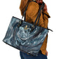 Egypt Nun and Naunet Leather Tote Bag Primordial Water Gods Cosmic Ocean Infinite Waves