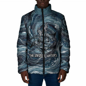 Egypt Nun and Naunet Padded Jacket Primordial Water Gods Cosmic Ocean Infinite Waves