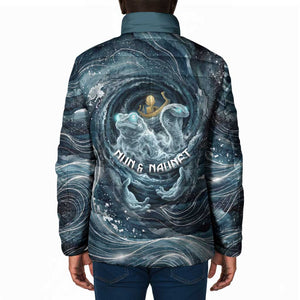 Egypt Nun and Naunet Padded Jacket Primordial Water Gods Cosmic Ocean Infinite Waves