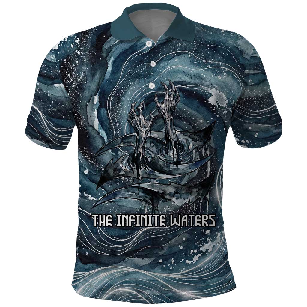 Egypt Nun and Naunet Polo Shirt Primordial Water Gods Cosmic Ocean Infinite Waves