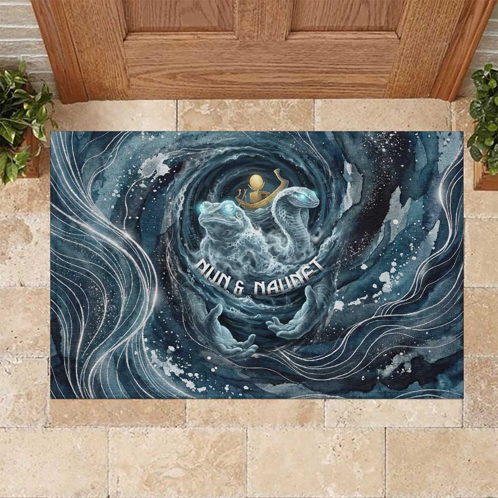 Egypt Nun and Naunet Rubber Doormat Primordial Water Gods Cosmic Ocean Infinite Waves