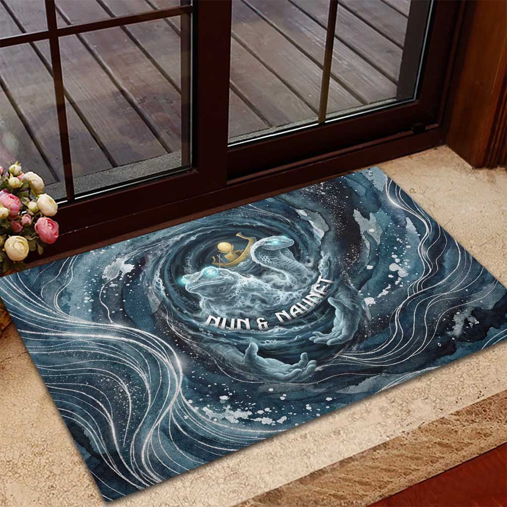 Egypt Nun and Naunet Rubber Doormat Primordial Water Gods Cosmic Ocean Infinite Waves